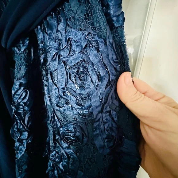 Alex Evenings Midnight Blue Long Sleeve Dress - Picture 3 of 5